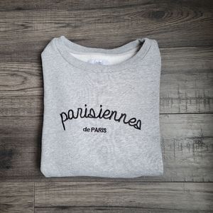 Oversized Crewneck Gray Casual Sweater Size M